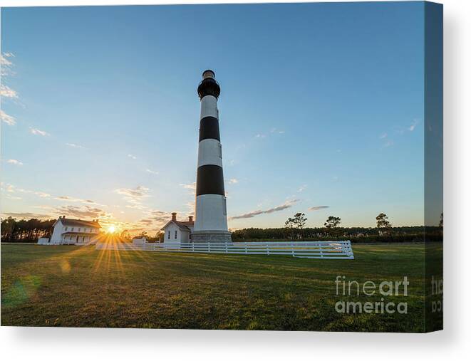 Bodie Island Lighthouse Canvas Print featuring the photograph Bodie Island Sunset by Michael Ver Sprill