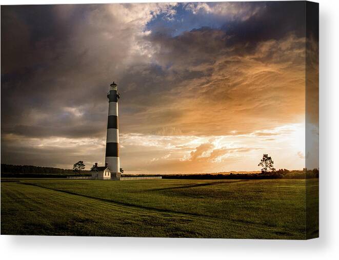 Lighthouse Canvas Print featuring the photograph Bodie Lighthous Landscape by Don Johnson