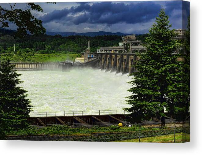 Pacific Northwest Canvas Print featuring the photograph Bonneville Dam by Dale Kauzlaric