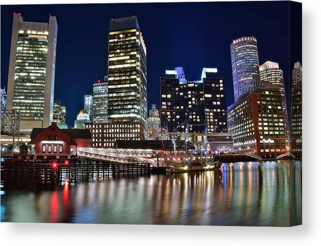 Boston Canvas Print featuring the photograph Boston Harbor Tea Party by Frozen in Time Fine Art Photography