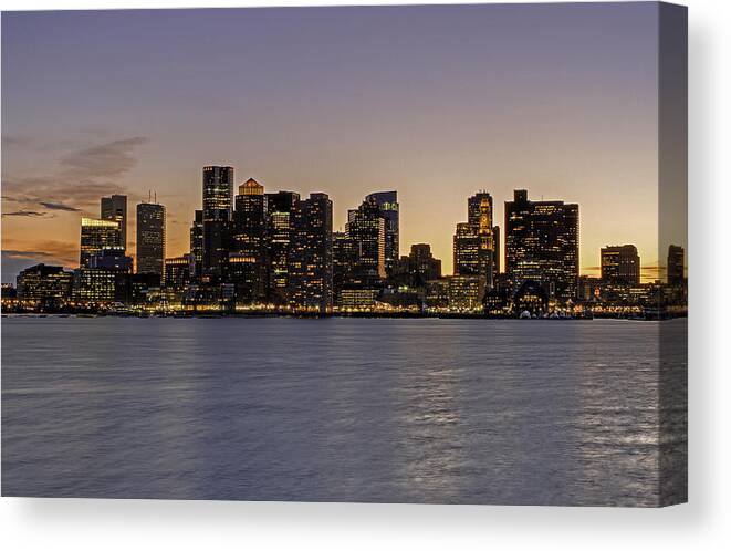 Boston Canvas Print featuring the photograph Boston Last Night Sunset by Juergen Roth