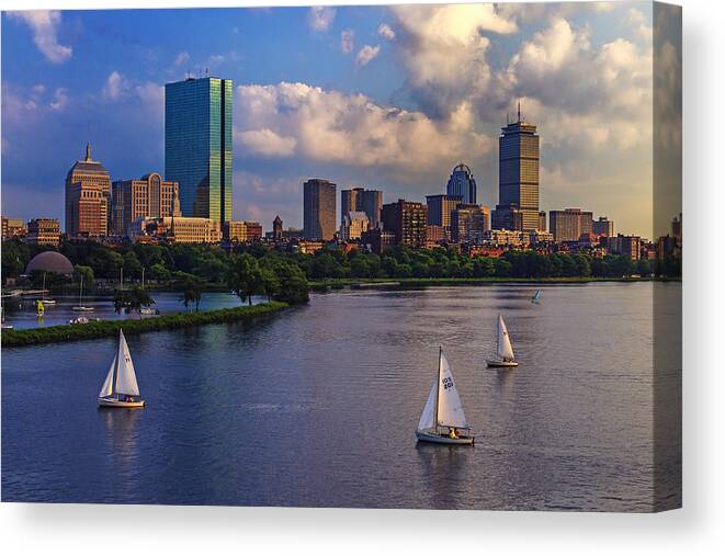Longfellow Bridge Canvas Print featuring the photograph Boston Skyline by Rick Berk