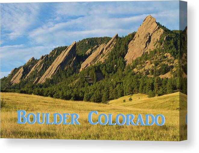 Boulder Photos Canvas Print featuring the photograph Boulder Colorado Poster 1 by James BO Insogna