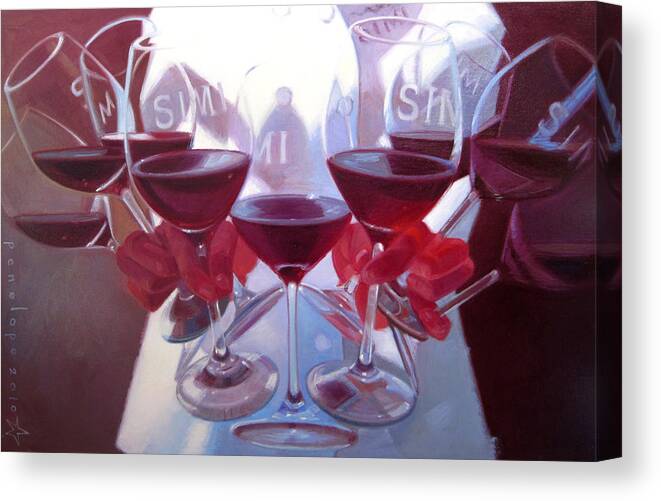Wine Painting Canvas Print featuring the painting Bouquet of Cabernet by Penelope Moore