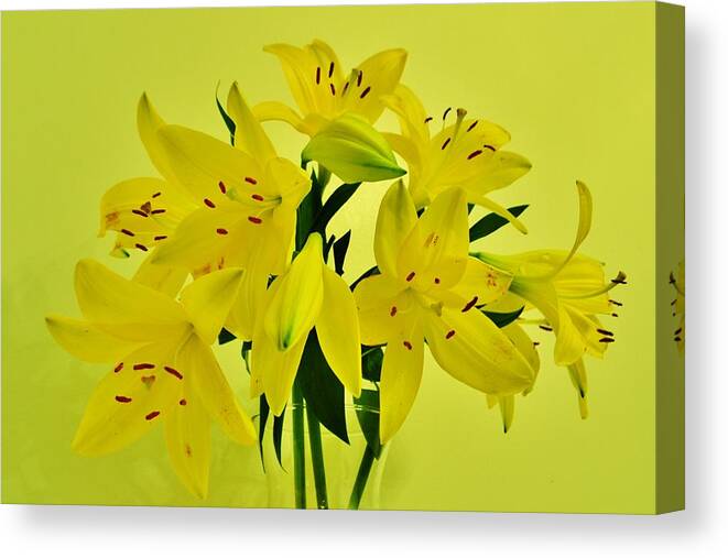 Lillies Canvas Print featuring the photograph Bouquet of Lillies by Eileen Brymer