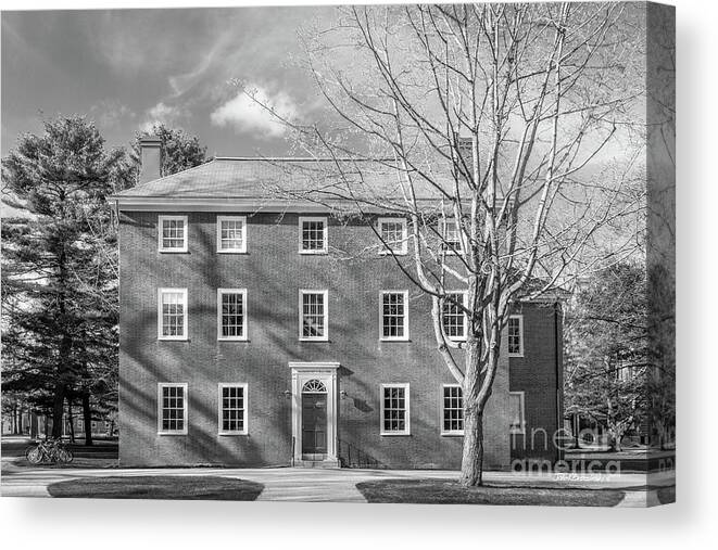 Bowdoin Canvas Print featuring the photograph Bowdoin College Massachusetts Hall by University Icons