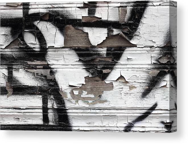 White Canvas Print featuring the photograph bricks on wood II by Kreddible Trout