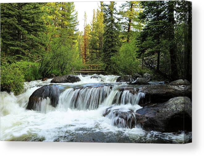 Rocky Canvas Print featuring the photograph Bridge Over the Stream by Sean Allen