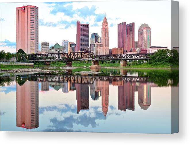 Columbus Canvas Print featuring the photograph Bright Colorful Columbus Day by Frozen in Time Fine Art Photography