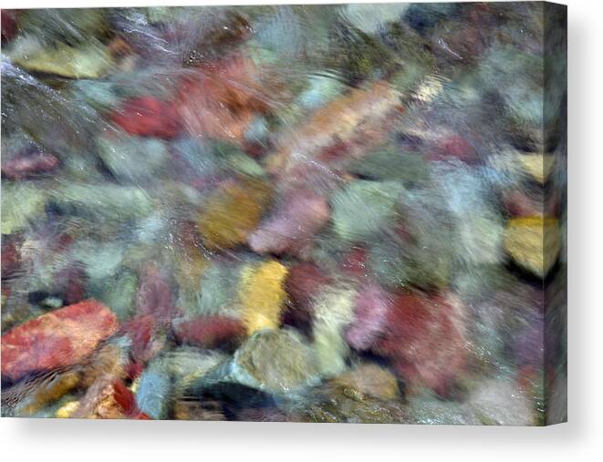Glacier Canvas Print featuring the photograph Brilliant River Rocks in Two Medicine River in Glacier National Park by Bruce Gourley