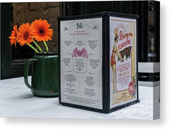 Coffee Shop Canvas Print featuring the photograph Bring Me Sunshine by Steve Purnell
