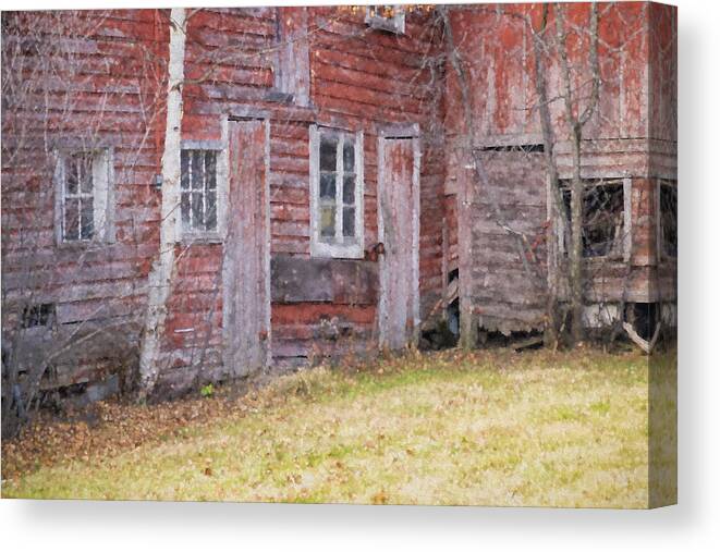 Williamsville Vermont Canvas Print featuring the photograph Brookline Barn by Tom Singleton