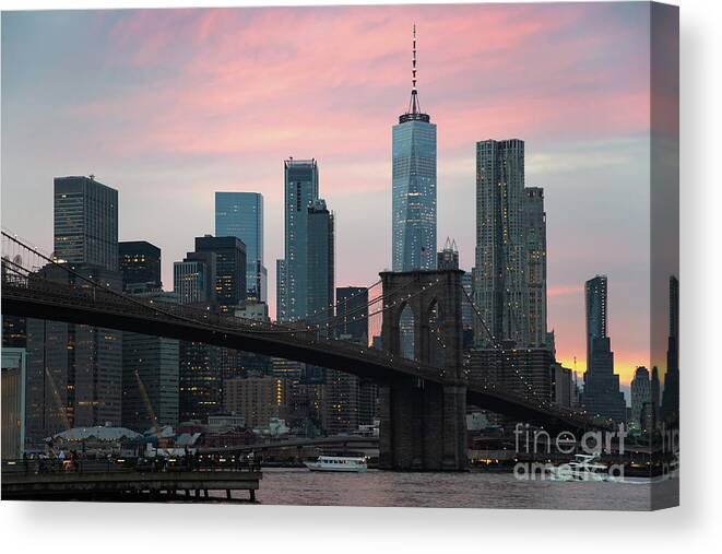 Brooklyn Bridge New York Canvas Print featuring the photograph Brooklyn bridge New york by Andy Myatt