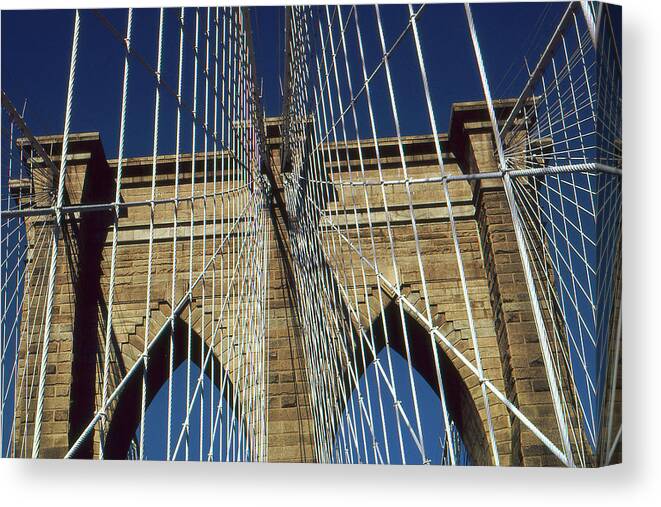 Brooklyn+bridge Canvas Print featuring the photograph Brooklyn Bridge New York City by Peter Potter