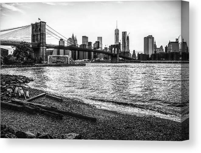 New York City Canvas Print featuring the photograph Brooklyn Bridge - NYC by Marcela McGreal