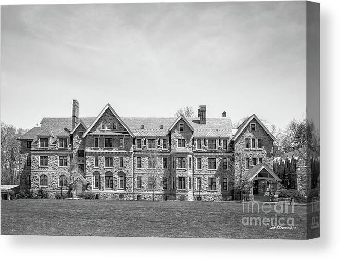 Bryn Mawr College Canvas Print featuring the photograph Bryn Mawr College Merlon Dormatory by University Icons