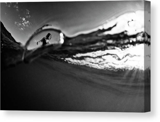 Surfing Canvas Print featuring the photograph Bubble Surfer by Nik West