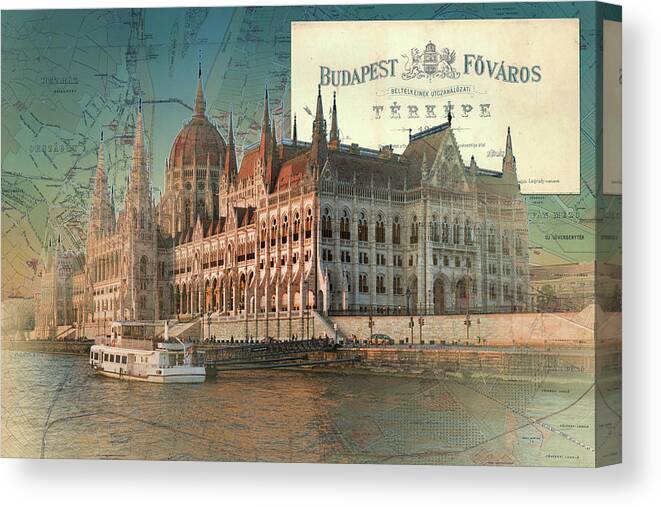 Budapest Canvas Print featuring the photograph Budapest Fovaros by Sharon Popek