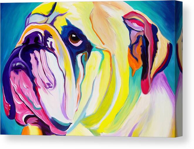 English Canvas Print featuring the painting Bulldog - Bully by Dawg Painter
