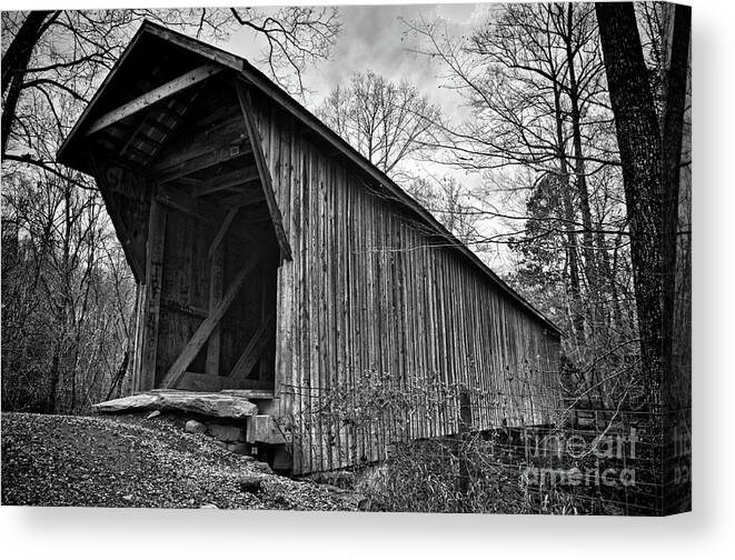 Bridge Canvas Print featuring the photograph Bunker Hill Covered Bridge by Randy Rogers