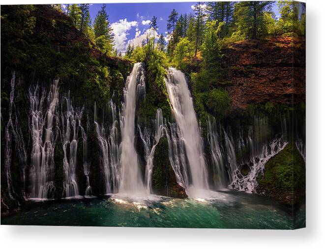 Mcarthur–burney Falls Memorial State Park Canvas Print featuring the photograph Burney Falls by Andrew Soundarajan