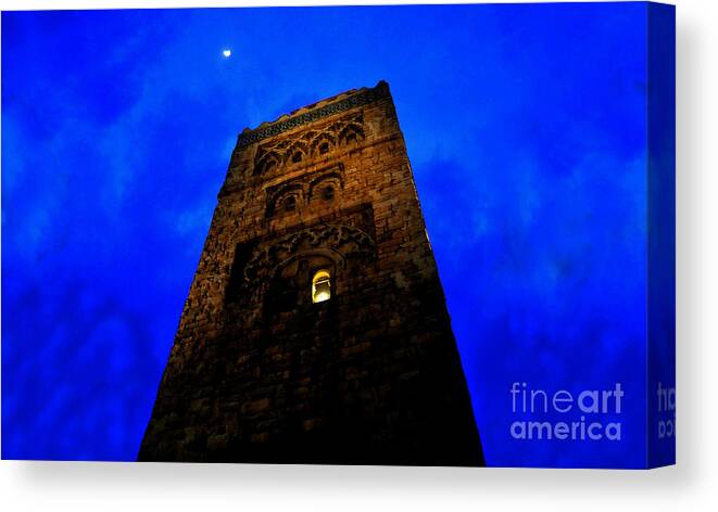 Castle Canvas Print featuring the painting Burning the midnight oil by David Lee Thompson