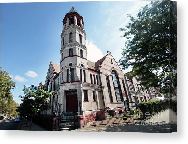 Churches Canvas Print featuring the photograph Bushwick Avenue Central Methodist Episcopal Church by Steven Spak