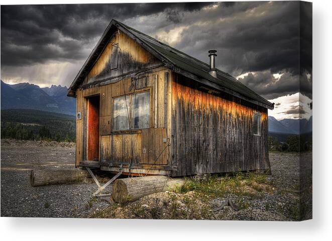 Architecture Canvas Print featuring the photograph Busted Shack #2 by Wayne Sherriff