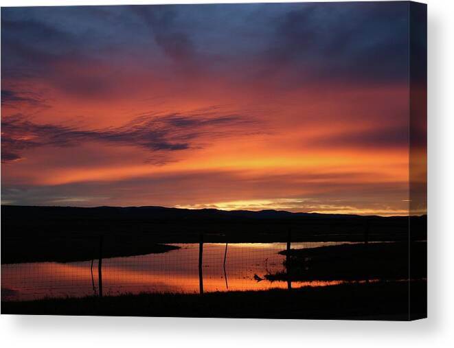 Hwy 99 Canvas Print featuring the photograph Butte County Sunrise by Suzanne Lorenz