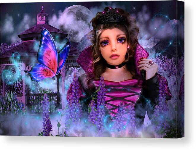 Digital Art Canvas Print featuring the digital art Butterfly Queen by Artful Oasis