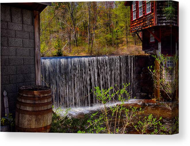 Nature Canvas Print featuring the photograph By The Falls by Tricia Marchlik
