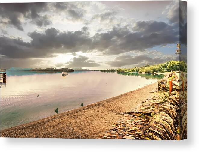 British Isles Canvas Print featuring the photograph By The Lake by Bill Howard