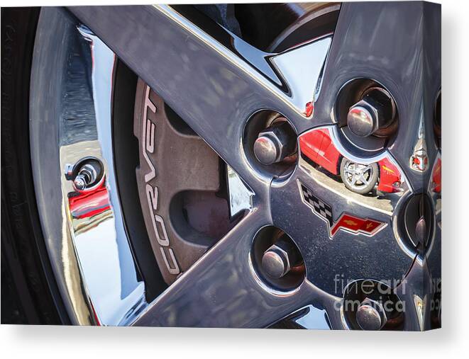 Chevrolet Canvas Print featuring the photograph C6 Corvette Wheel by Dennis Hedberg