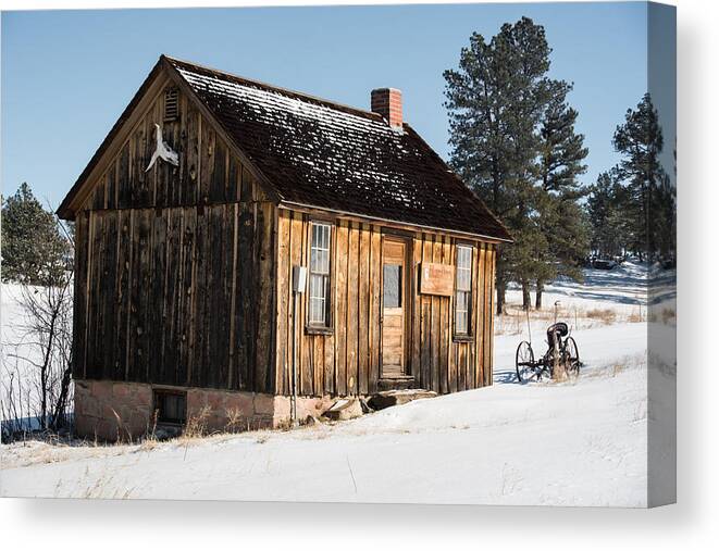 Abandoned Canvas Print featuring the photograph Cabin In The Snow by Art Atkins