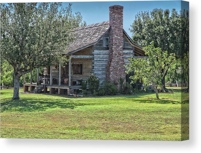 Texas Heritage Canvas Print featuring the photograph Cabin1 by James Woody