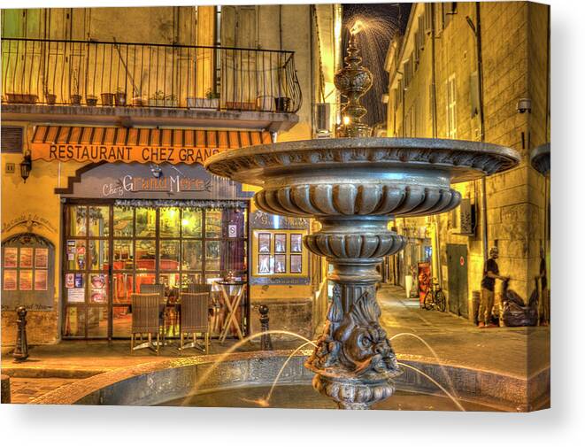 Aix-en-provence Canvas Print featuring the photograph Cafe, Aix-en-Provence by Jean Gill