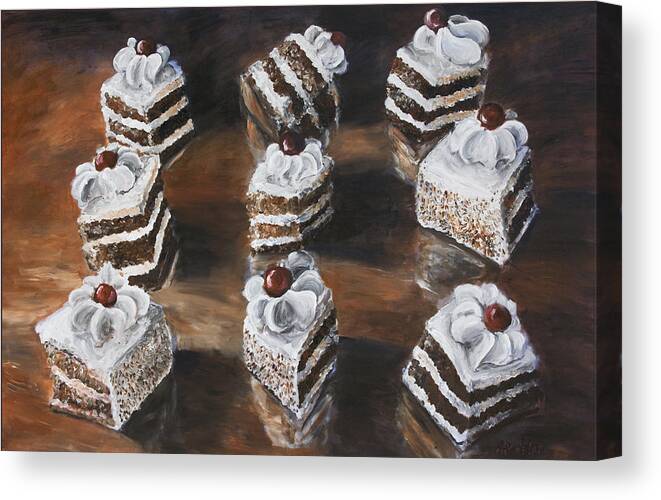 Cake Canvas Print featuring the painting Cake by Nik Helbig