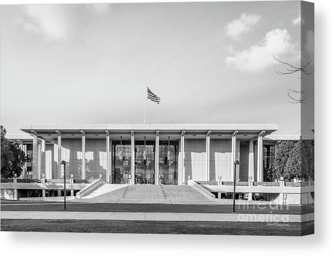 Cal State Northridge Canvas Print featuring the photograph Cal State Northridge Oviatt Library by University Icons
