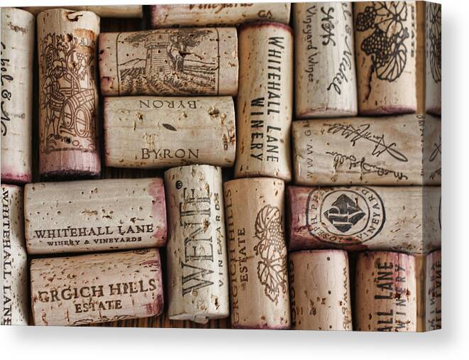 Wine Canvas Print featuring the photograph California Corks by Nancy Ingersoll