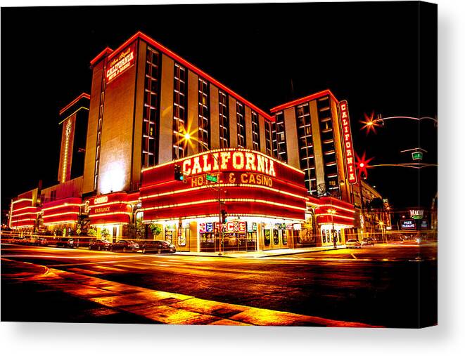 Las Vegas Canvas Print featuring the photograph California Hotel by Az Jackson