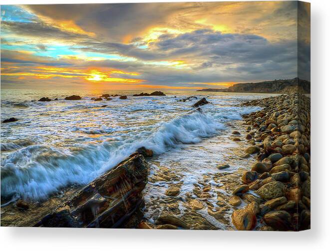 Sunset Canvas Print featuring the photograph California Seascape Sunset by R Scott Duncan