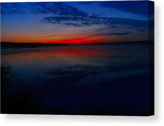 Dawn Canvas Print featuring the photograph Calm of early morn by Jeff Swan