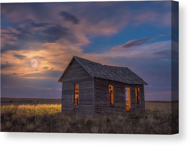 Moon Canvas Print featuring the photograph Can You Leave the Light On by Darren White