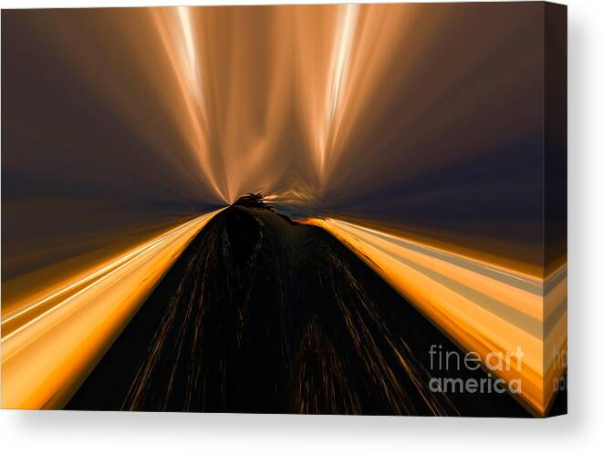 Abstract Sunset Canvas Print featuring the photograph Canada Road to Sky by Elaine Hunter