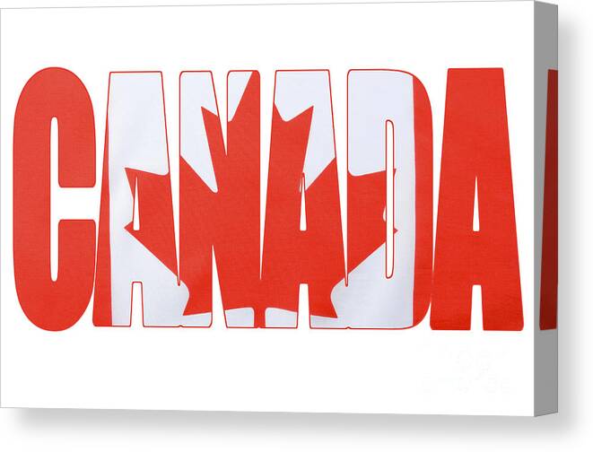  July Canvas Print featuring the photograph Canadian Flag by Milleflore Images