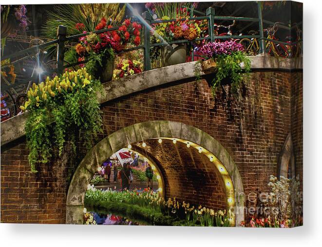Dutch Canvas Print featuring the photograph Canal and Bridge by Sandy Moulder