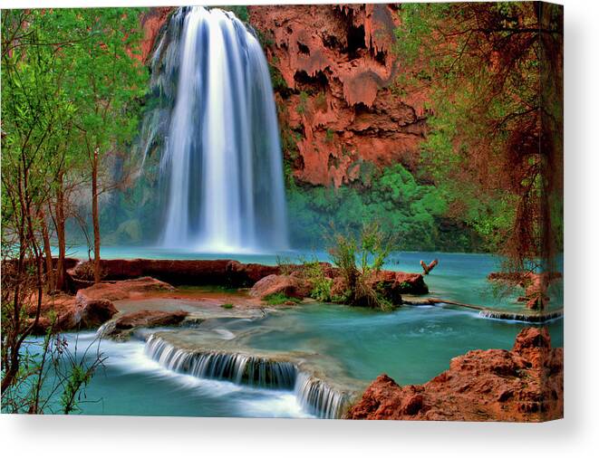 Southwest Canvas Print featuring the photograph Canyon Falls by Scott Mahon