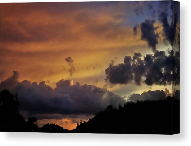 Landscape Canvas Print featuring the photograph Canyon Sunset by Ron Cline