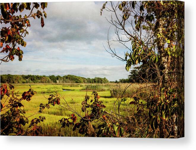 Clouds Canvas Print featuring the photograph Cape Cod Marsh 3 by Frank Winters