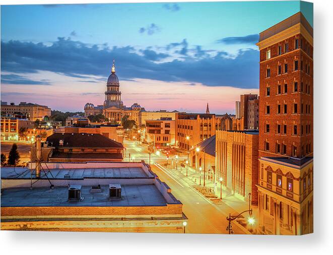  Canvas Print featuring the photograph Capital Sunset by Tony HUTSON